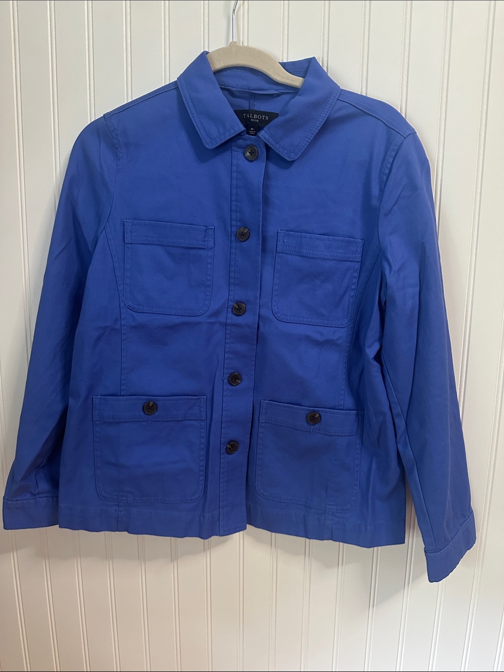Talbots Cobalt Blue Utility Jacket with Patch Pockets